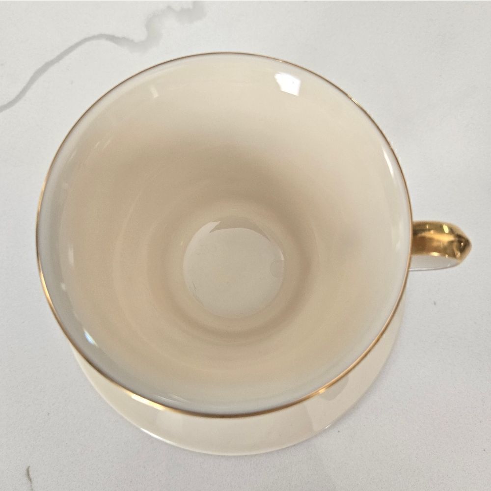 Discontinued Lenox China Castle Garden Replacement Footed Cup and Saucer - Picture 3 of 5
